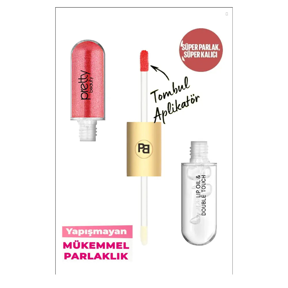 Pretty Double Touch Lipgloss 02 for High-Shine Lips