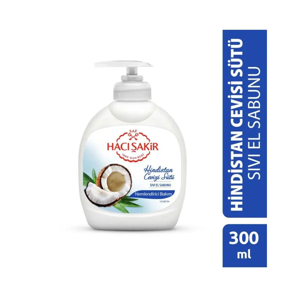 Haci Sakir Coconut Liquid Hand Soap for Gentle Cleansing 300 ml