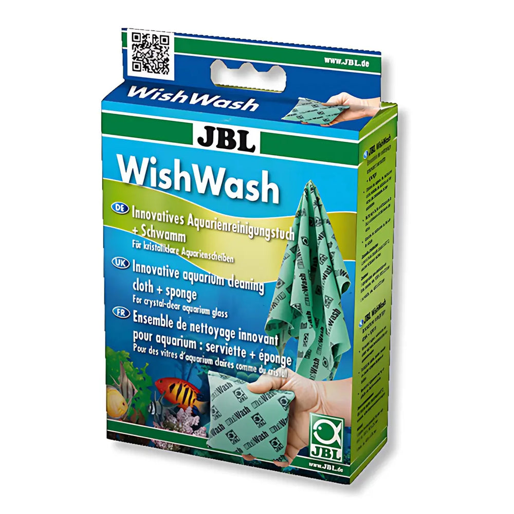 JBL WishWash Aquarium Glass Cleaning Cloth and Sponge Set - 2-in-1 Tool