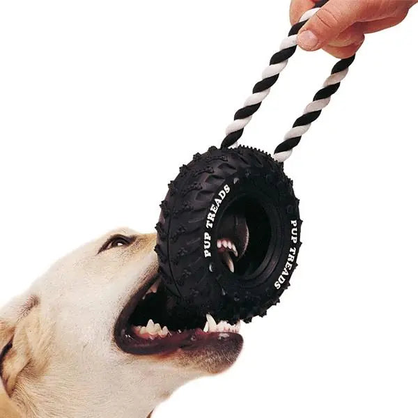 Ferplast PA 6430 Wheel-Shaped Dog Toy with Cotton Rope and Rubber