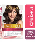 Loreal Excellence Creme Hair Dye 4 Dark Brown 1 Pack