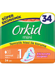 Orkid Maxi Normal Size 1 Sanitary Pads for Daily Comfort 34 Count