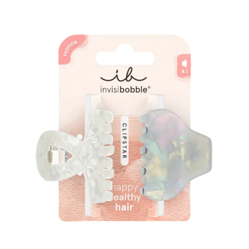 Invisibobble Clipstar M Pearly Frost Hair Clips 2 Pack