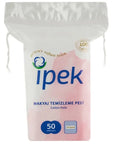 Ipek Pamuk Square Makeup Remover Cotton Pads 50 Count