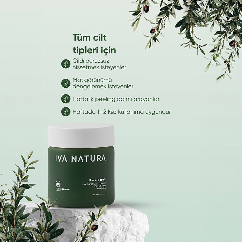Iva Natura Organic Face Scrub with Olive Seed Powder 100 ml