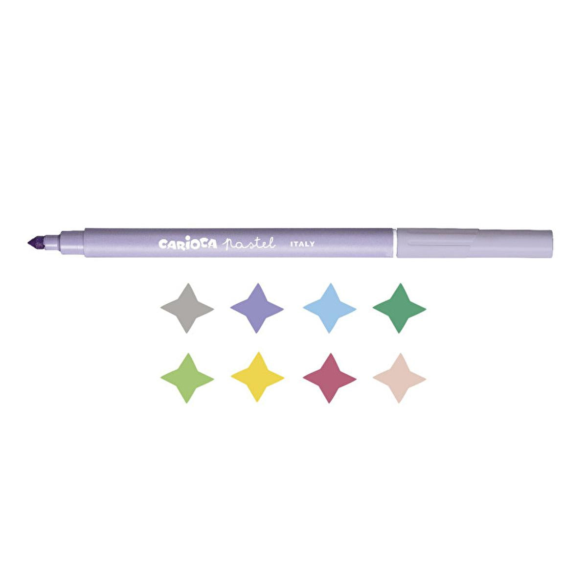 Carioca Pastel Markers 8-Piece Set - Washable, Non-Toxic Art Supplies for Kids and Artists Carioca Pastel Markers - 8 Piece Washable Set pastel markers, washable markers, non-toxic art supplies, double-tipped markers, artistic coloring tools, kids art supplies, artist materials, Italian made, art projects, coloring tools, school supplies, gift ideas for kids, art enthusiasts