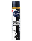 Nivea Men Black & White Invisible: 48H Anti-Stain Deodorant Spray - No White Marks, Yellow Stains - Alcohol Free, Dermatologically Approved Nivea Men Anti-Stain Deodorant: No White Marks! men's deodorant, anti-stain deodorant, white mark protection, yellow stain protection, 48 hour deodorant, alcohol free deodorant, Nivea deodorant, men's deodorant spray, invisible deodorant, black and white deodorant, deodorant for men, sweat protection, odor control, sensitive skin deodorant, dermatologically tested, powd