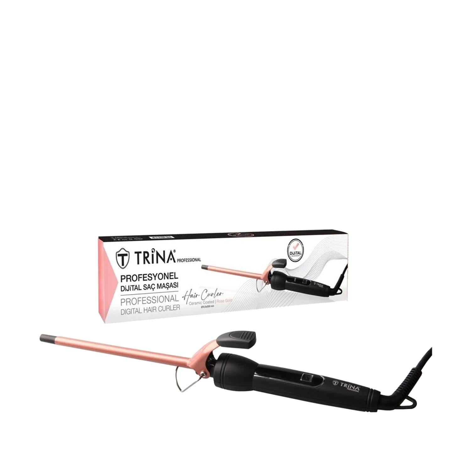 Trina Ceramic Coated Bronze Hair Curling Iron 9.5 mm - Gentle Curls & Waves Trina 9.5mm Ceramic Bronze Curling Iron - Gentle Curls Ceramic Hair Curling Iron, Bronze Curling Iron, Trina Hair Styling Tools, 9.5 mm Curling Iron, Hair Curling Iron for Home Use, Hair Styling, Curling Iron, Ceramic Coated, Bronze Finish, Hair Care, Beauty Tools, Salon Quality, Professional Hair Styling, Home Hair Styling