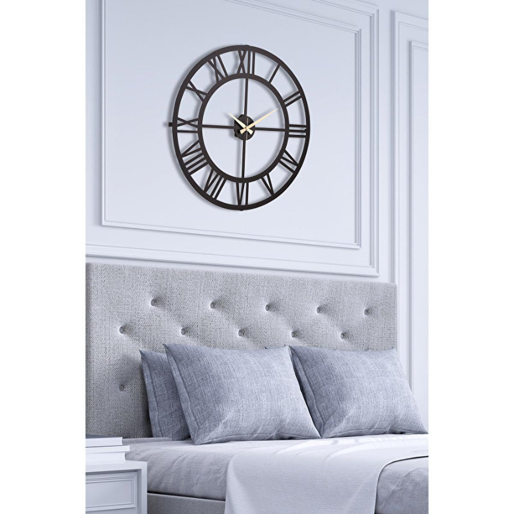 Muyika 41x41cm Silent Metal Wall Clock - Modern Decorative Clock for Home, Roma Design