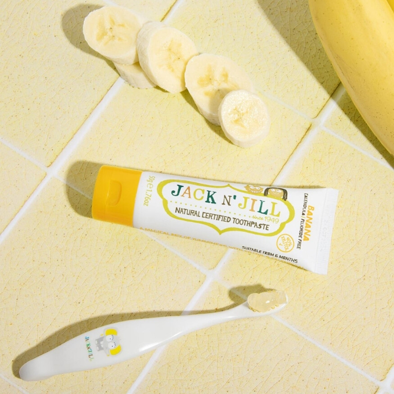 Jack N' Jill Toothbuddy Elephant Toothbrush & Banana Toothpaste 50g