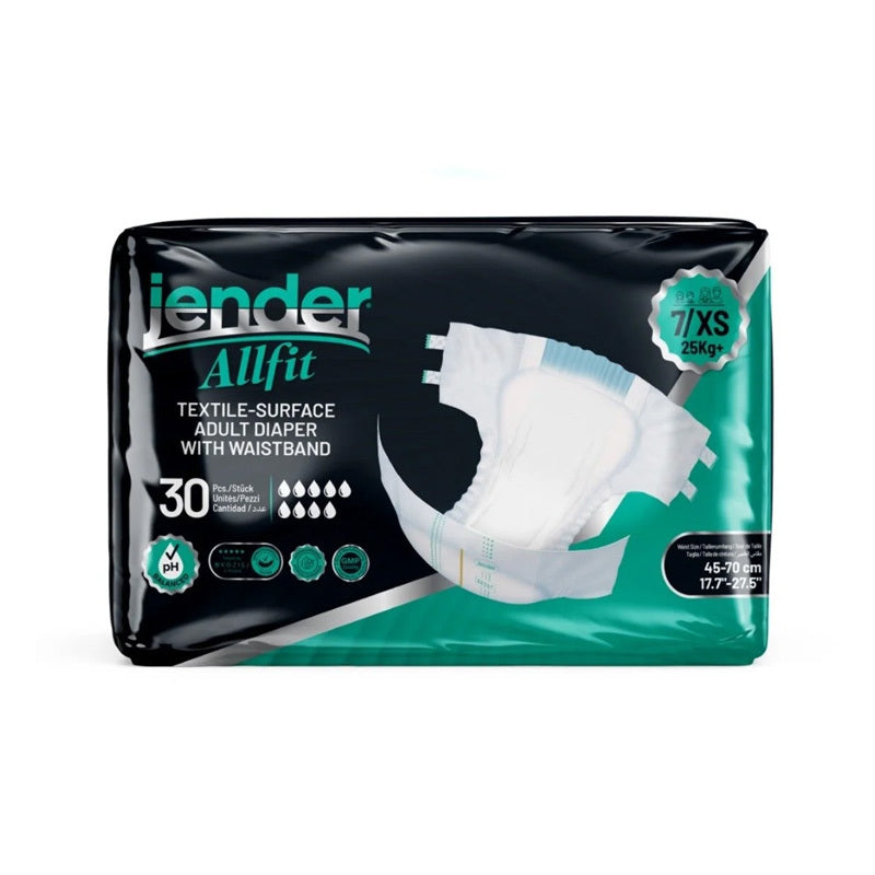 Jender Allfit Belted Diaper Briefs for Kids & Adults XS 30ct