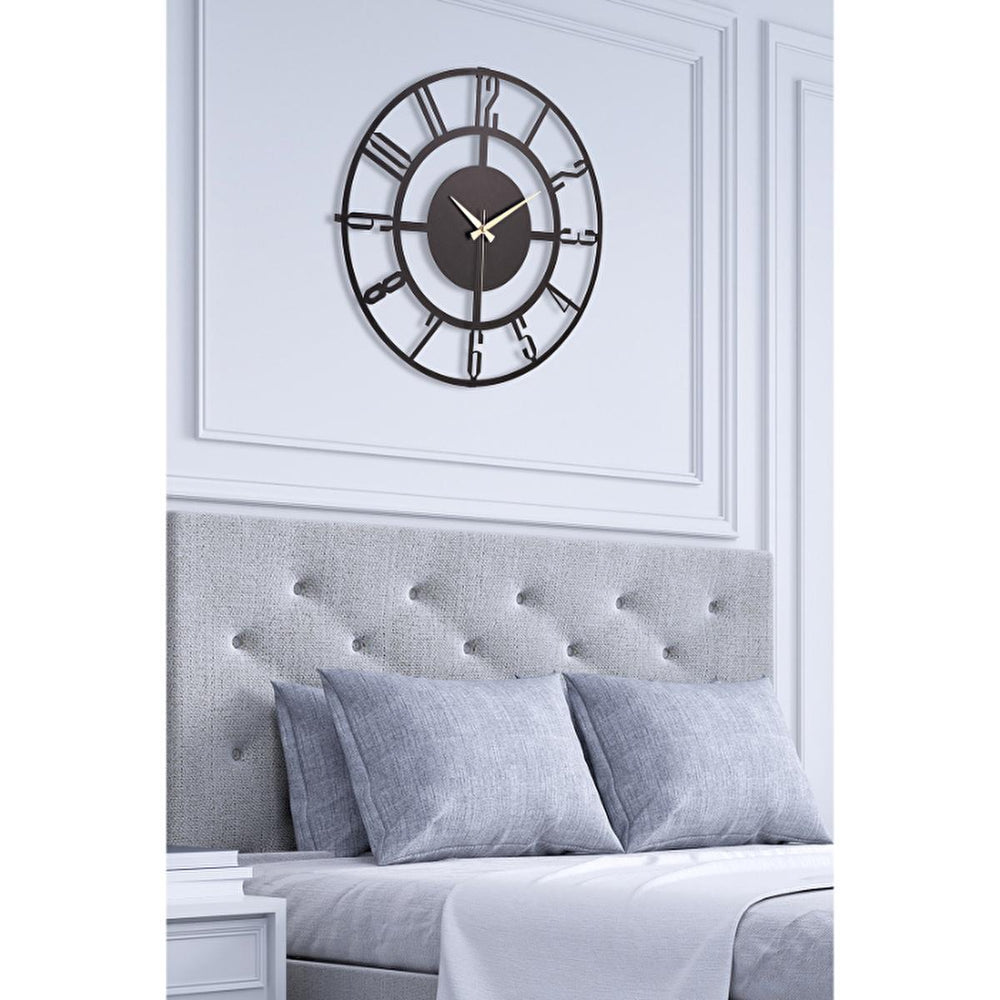 Muyika 50cm Metal Black Wall Clock - Silent Sweep Mechanism, Modern Decor - view 6