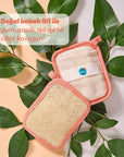 Balmy Nektari Soap-Filled Loofah Bath Sponge: Natural Exfoliating Loofah with Nectarine & Lemongrass - Deep Cleansing, Skin Renewal Balmy Nektari Soap Loofah: Exfoliating Bath Sponge - Natural Cleanse bath loofah, soap filled loofah, natural exfoliating loofah, nectarine lemongrass soap, natural bath soap, exfoliating bath sponge, deep cleansing loofah, Balmy Nektari, bath scrubber, skin renewal, bath sponge, exfoliating sponge, natural soap, loofah, body scrub, shower, cleansing, exfoliation, skincare, per