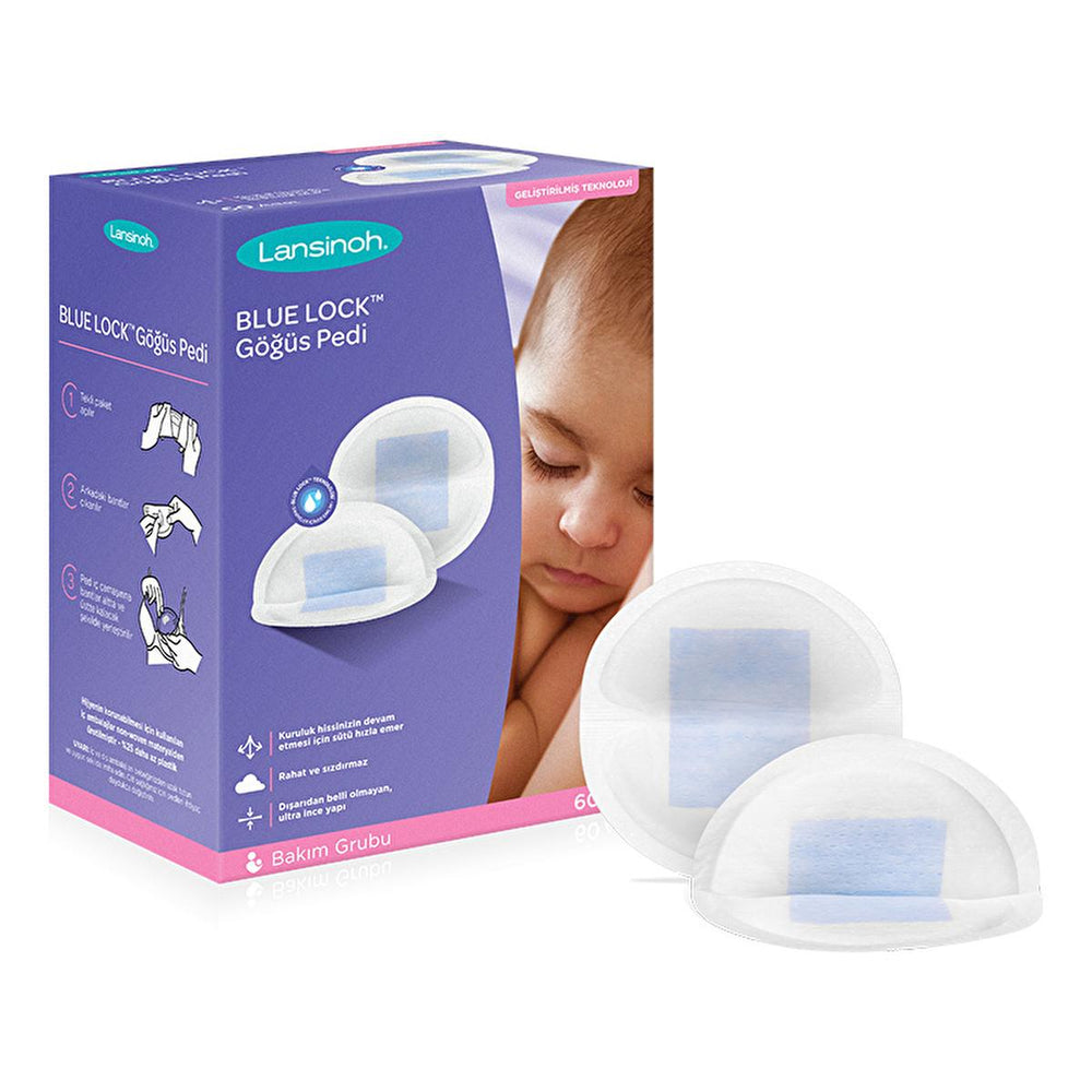 Lansinoh Lansinoh Blue Lock Breast Pads - 60 Count - Comfort & Leakage Protection for Breastfeeding Mothers - view 6