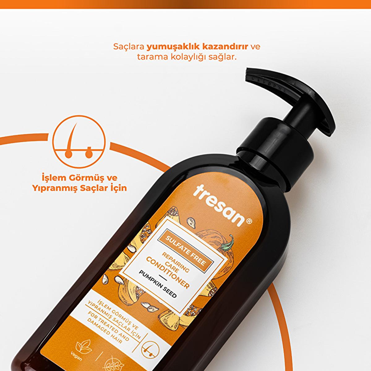 Tresan Sulfate-Free Hair Conditioner with Pumpkin Seed Oil - Nourishing Repair for Damaged Hair Tresan Sulfate-Free Hair Conditioner - Repair Damaged Hair Sulfate-free hair conditioner, Hair repair treatment, Pumpkin seed oil hair care, Natural hair conditioner, Daily hair care routine, Hair nourishment, Damaged hair repair, Natural hair care products, Hair care conditioner, Tresan hair products