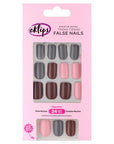 Eklips Pink Mocha Press-On Nails Glossy Finish 24-Pack