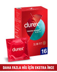 Durex Slim Fit Condoms - Lubricated, Safe Sex Products for Enhanced Sensitivity - 16 Count - Intimate Care