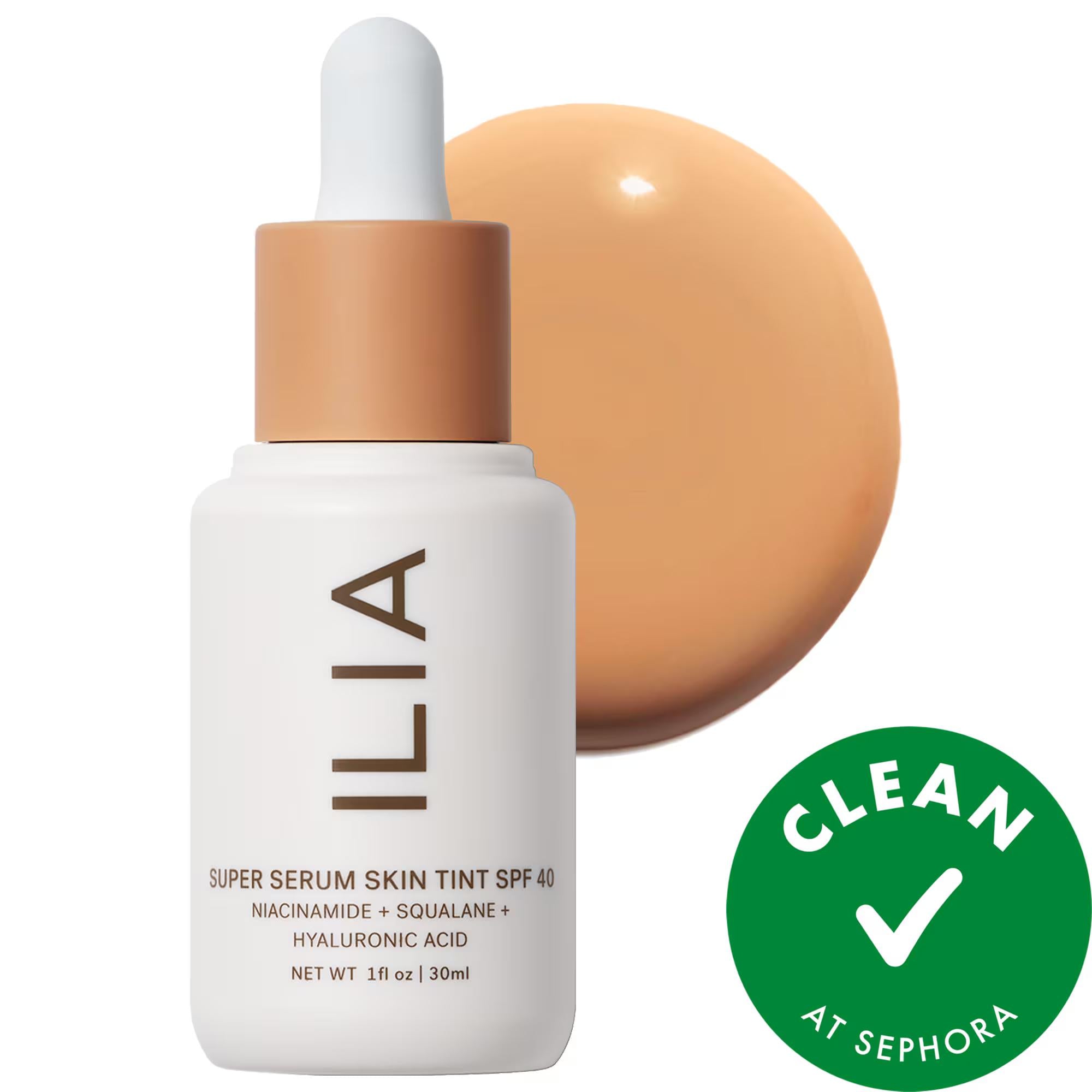 ILIA Super Serum Skin Tint SPF 40: Dewy Coverage Skincare Foundation | Vegan, Cruelty-Free, Hydrating & Protective ILIA Tinted Serum SPF 40: Dewy, Hydrating Skin Foundation tinted serum SPF 40, skincare foundation, dewy coverage foundation, vegan SPF foundation, cruelty free tinted serum, hyaluronic acid skin tint, niacinamide foundation, light coverage mineral sunscreen, best tinted moisturizer with spf, natural dewy makeup, tinted serum, SPF foundation, dewy foundation, vegan foundation, cruelty free foun