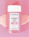 Sinoz Pink Touch SPF50+ Tone-Up Sunscreen: Color Correcting, Redness Reducing, and Brightening Mineral Facial Sunscreen with Hyaluronic Acid - 1.69 fl oz Sinoz Pink Touch SPF50 Sunscreen: Tone-Up & Color Correcting pink sunscreen, tone-up sunscreen, color correcting sunscreen, SPF50 sunscreen for face, sunscreen for redness, sunscreen for sensitive skin, brightening sunscreen, mineral sunscreen, facial sunscreen, sun protection, redness reduction, even skin tone, hyaluronic acid, niacinamide, bright oleoact