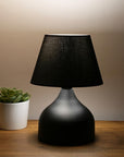 Homing Milano Metal Body Black Fabric Shade Table Lamp - Modern Home Decor Lighting with Adjustable Cord - view 2