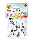 Lino Oynar 15 mm Craft Eyes - Black & White, 50-Pack for Sewing & DIY Projects - view 2