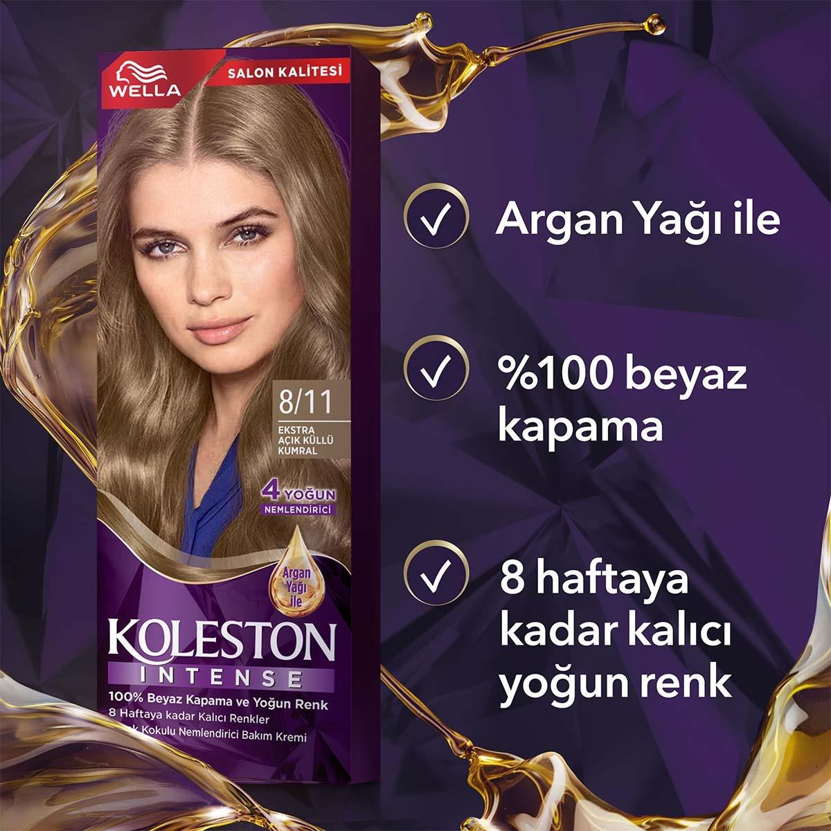 Wella Koleston Intense 8/11 Hair Dye: Extra Light Ash Blonde, 100% Gray Coverage, Long Lasting Color with Argan Oil Wella Koleston Hair Dye: Light Ash Blonde, Gray Coverage hair dye, permanent hair color, gray coverage hair dye, light ash blonde hair dye, Wella Koleston, long lasting hair color, argan oil hair dye, 8/11 hair dye, extra light ash blonde, küllü kumral saç boyası, hair color, hair coloring, hair treatment, women's hair dye, blonde hair dye, ash blonde, light blonde, hair care, beauty, personal