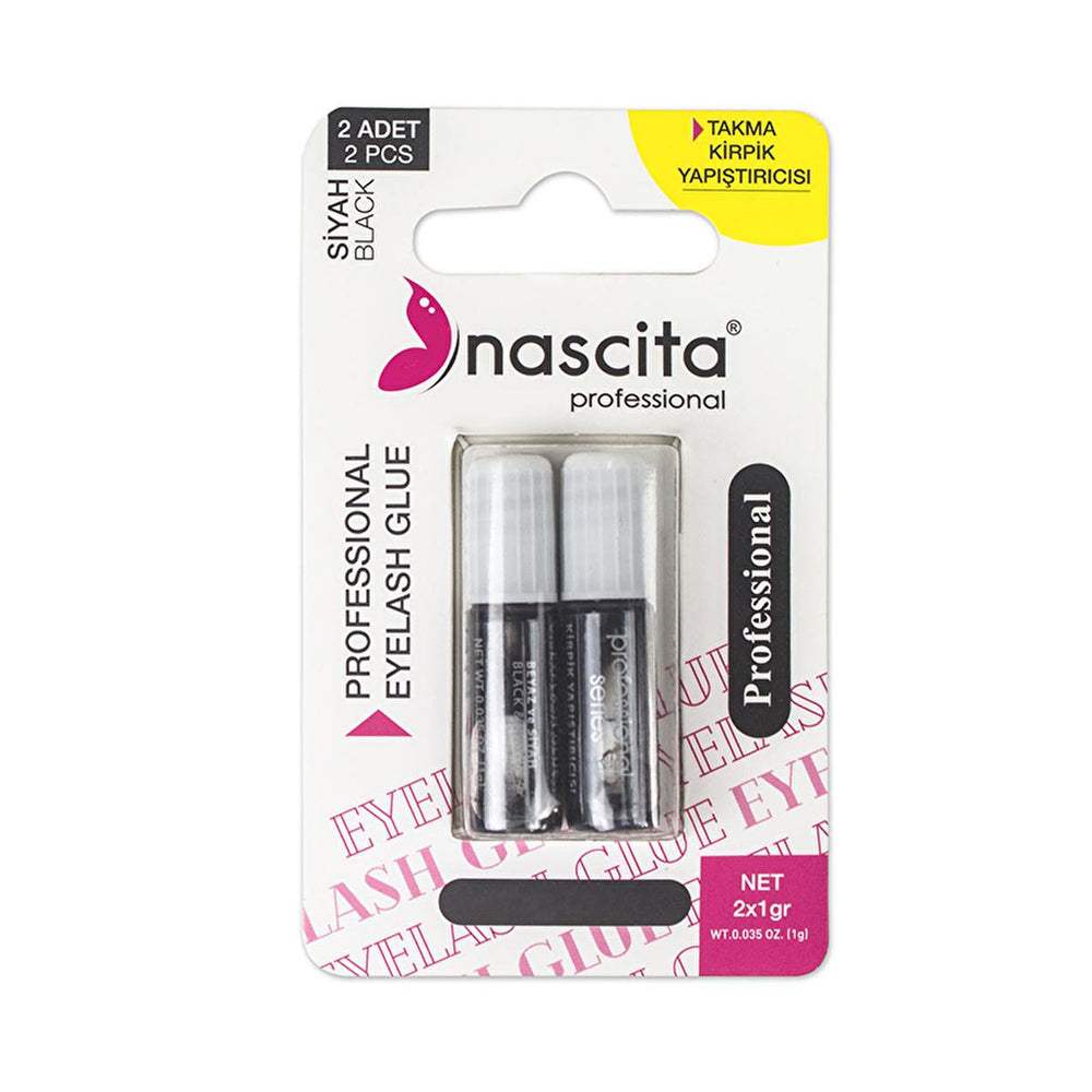 Nascita Profesyonel Black Eyelash Glue for False Eyelashes - 2 x 1 gr - Professional Grade Adhesive - Hair Accessories
