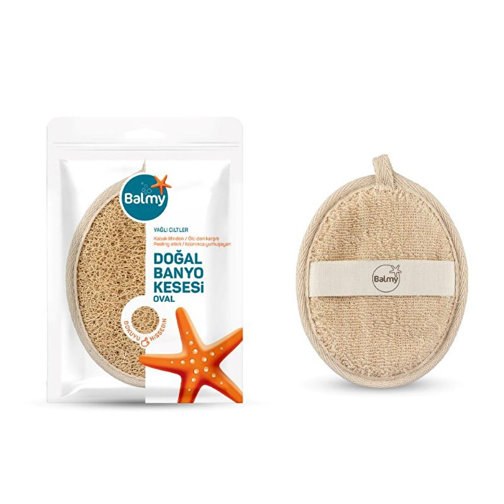 Balmy Kabak Natural Exfoliating Bath Mitt for Oily Skin - Dual-Sided, 100% Pumpkin Fiber - view 4