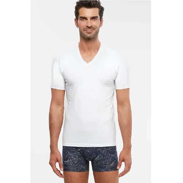 Kom Antonio Men's V-Neck White T-Shirt for Daily Comfort