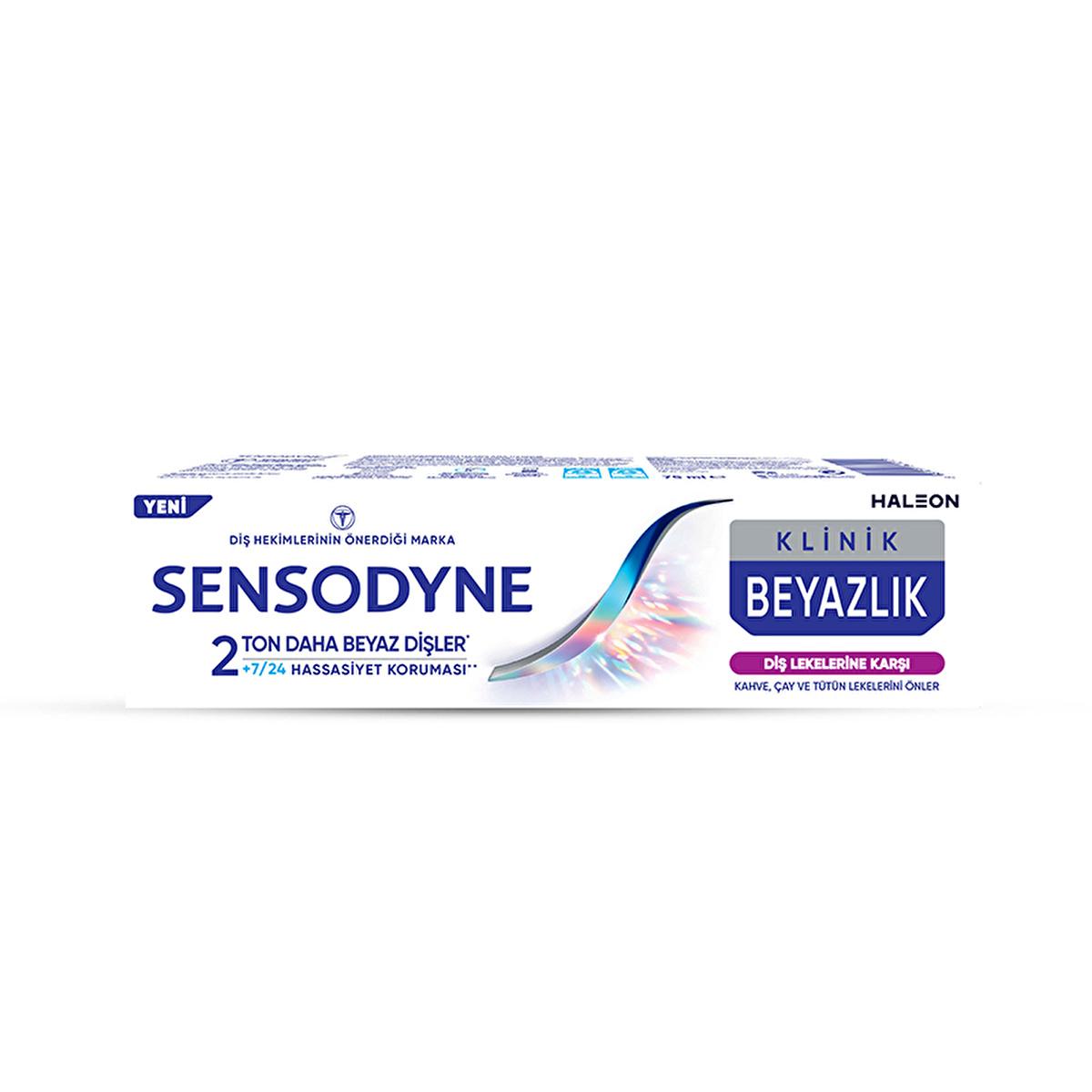 Sensodyne Klinik Beyazlık Diş Macunu - Hassas Dişler için Beyazlatıcı Diş Macunu, Lekelere Karşı Etkin Hassas Dişler için Beyazlatıcı Diş Macunu - Sensodyne Klinik Beyazlık hassas dişler için diş macunu, beyazlatıcı diş macunu, Sensodyne, lekelere karşı diş macunu, desensitize edici diş macunu, ağız bakımı, diş beyazlatma, hassasiyet önleyici, günlük ağız hijyeni, kahve lekeleri, çay lekeleri, tütün lekeleri