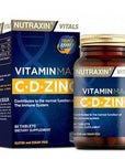 Nutraxin Vitamin Max C.D Çinko: Immune Support - High Potency Vitamin C, D & Zinc Supplement for Vegans - 60 Tablets Nutraxin Vitamin C D Zinc: Vegan Immune Support Supplement Vitamin C supplement, Vitamin D supplement, Zinc supplement, Immune support vitamins, Vegan vitamin supplement, Nutraxin Vitamin Max C.D Çinko, Vitamin C D Zinc tablets, Daily vitamin supplement, High potency vitamin C, Vitamin D 1000 IU, Vitamin C, Vitamin D, Zinc, Immune Support, Dietary Supplement, Vegetarian, Vegan, Tablet, Antiox