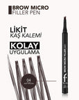 Flormar Brow Micro Filler Comb-Tip Eyebrow Pen 04 Deep Brown