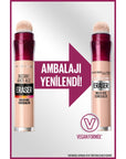 Maybelline Instant Anti Age Eraser Concealer - High Coverage, Anti-Aging, Brightening Under-Eye Coverage Maybelline Instant Anti Age Eraser Concealer - Anti-Aging Coverage Concealer, Anti-aging concealer, Maybelline Instant Anti Age Eraser, Under-eye concealer, High coverage concealer, Makeup, Cosmetics, Beauty products, Skincare, Dark circle concealer, Fine line concealer, Brightening concealer, Goji berry extract, Instant Anti Age Eraser formula