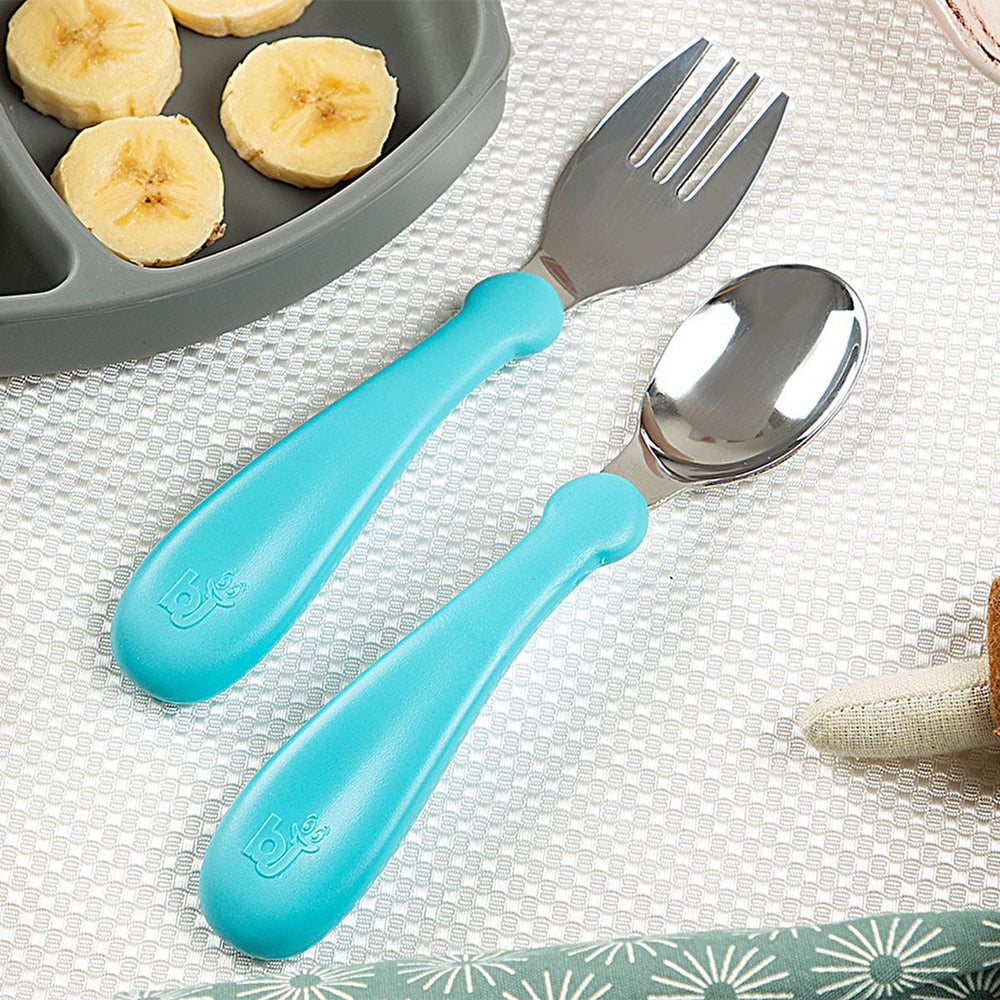 Babyjem Stainless Steel Baby Utensil Set - BPA Free, Ergonomic Design for Independent Eating - view 5