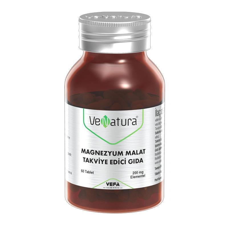Venatura Magnesium Malate Supplement 200mg - 60 Tablets for Healthy Magnesium Levels Venatura Magnesium Malate 200mg - 60 Tablets Magnesium Malate Supplement, Magnezyum Malat, Dietary Supplement, Health Supplement, Venatura, Magnesium Deficiency, Health and Wellness, Energy Production, Muscle Function, Nerve Function, Bone Health, Supplement for Adolescents and Adults