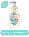 Uni Baby Shampoo 500ml - Natural, Hypoallergenic, Moisturizing Baby Care Uni Baby Shampoo 500ml - Natural & Hypoallergenic baby shampoo, natural baby care, hypoallergenic baby products, moisturizing baby shampoo, dermatologically tested baby care, gentle baby products, safe baby shampoo, natural ingredients, baby skin care, baby hair care