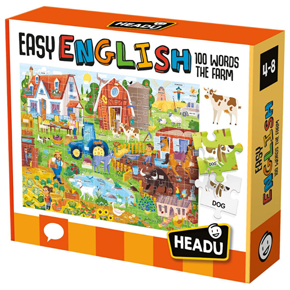 Headu Educational Puzzle for Kids - Farm Theme English Vocabulary Learning Toy for Children Aged 4-8 - Toy