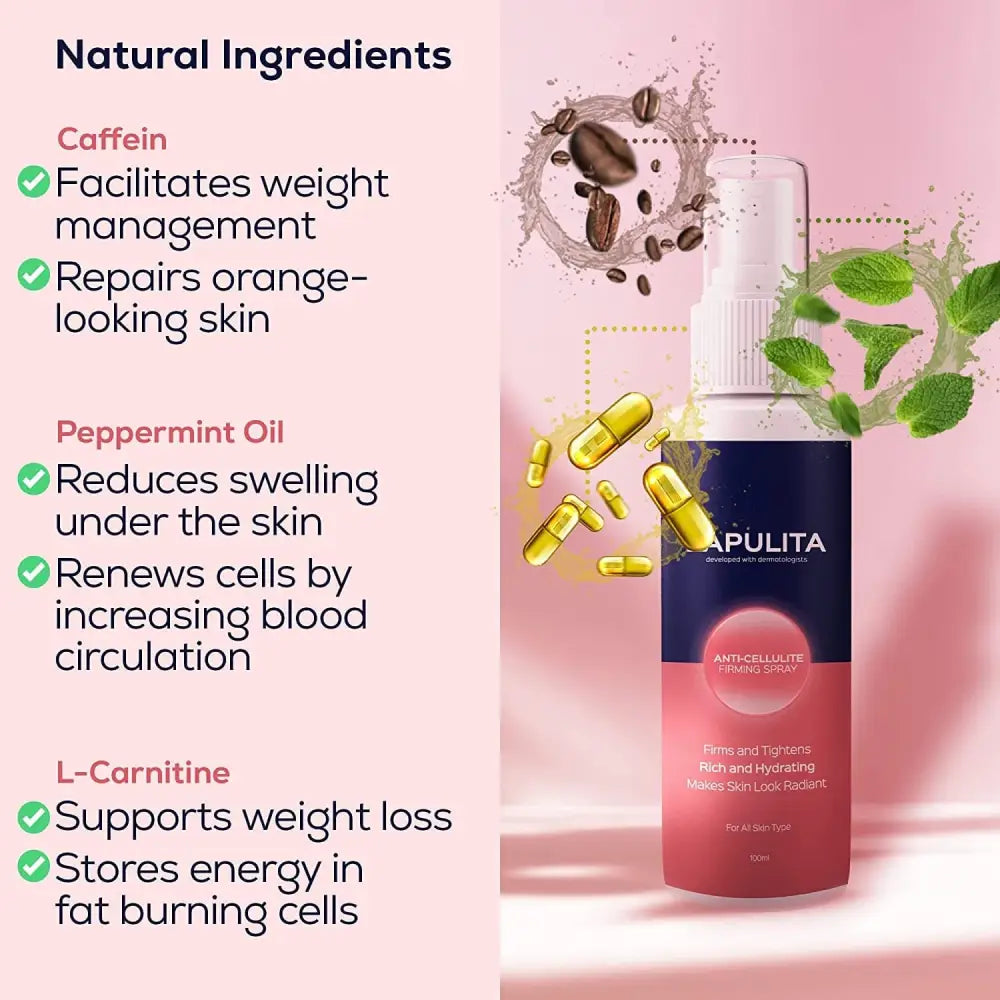 LAPULITA Anti Cellulite Spray Body Firming Natural Formula -