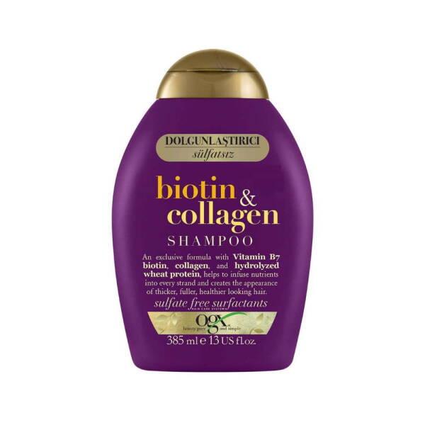 OGX Biotin & Collagen Shampoo - Thickening & Strengthening Hair Care for Thinning or Weak Hair, 13.01 fl oz OGX Biotin & Collagen Shampoo for Thicker Hair OGX Biotin & Collagen Shampoo, Hair thickening shampoo, Biotin and collagen hair care, Thickening and strengthening hair products, Hair care for thinning hair, Hair strengthening shampoo, Nourishing hair products, Biotin shampoo, Collagen shampoo, Hair thickening products, Hair strengthening products