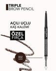 Flormar Triple Brow Fırça ve Pudra Başlıklı Kaş Kalemi - Multi-Functional Eyebrow Cosmetic for Natural Enhancement Flormar Triple Brow - Multi-Functional Eyebrow Cosmetic eyebrow cosmetic, multi-functional makeup, long-lasting eyebrow product, eyebrow pencil and powder, natural eyebrow enhancement, cosmetic, beauty, makeup, grooming, eyebrow care