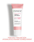 Sinoz SPF50+ Pink Touch Facial Sunscreen: Tone Up & Protect with High Protection, Calamine & PA++++ for Radiant Skin (1.69 fl oz) Sinoz SPF50+ Pink Sunscreen: Tone Up & High Protection SPF 50 sunscreen, pink tone up sunscreen, sunscreen for face, high protection sunscreen, sunscreen with calamine, tone correcting sunscreen, brightening sunscreen, Sinoz sunscreen, sunscreen for all skin types, facial sunscreen, sun protection, UVA/UVB protection, radiant skin, even skin tone, calamine, panthenol, shea butter