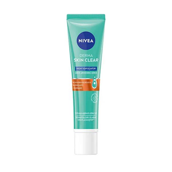 Nivea Derma Skin Clear Exfoliating Night Cream - Anti-Acne, Glycolic Acid & Salicylic Acid Nightly Treatment for Acne-Prone Skin Nivea Derma Skin Clear Exfoliating Night Cream - Anti-Acne Treatment Exfoliating Night Cream, Anti-Acne Cream, Glycolic Acid Night Cream, Salicylic Acid Skincare, Nivea Derma Skin Clear, Acne-Prone Skin Solutions, Skincare for Acne, Nightly Exfoliant, Clearer Skin, Smoother Skin Tone, Niacinamide Benefits, Skincare Routine, Acne Treatment, Skin Renewal, Radiant Complexion
