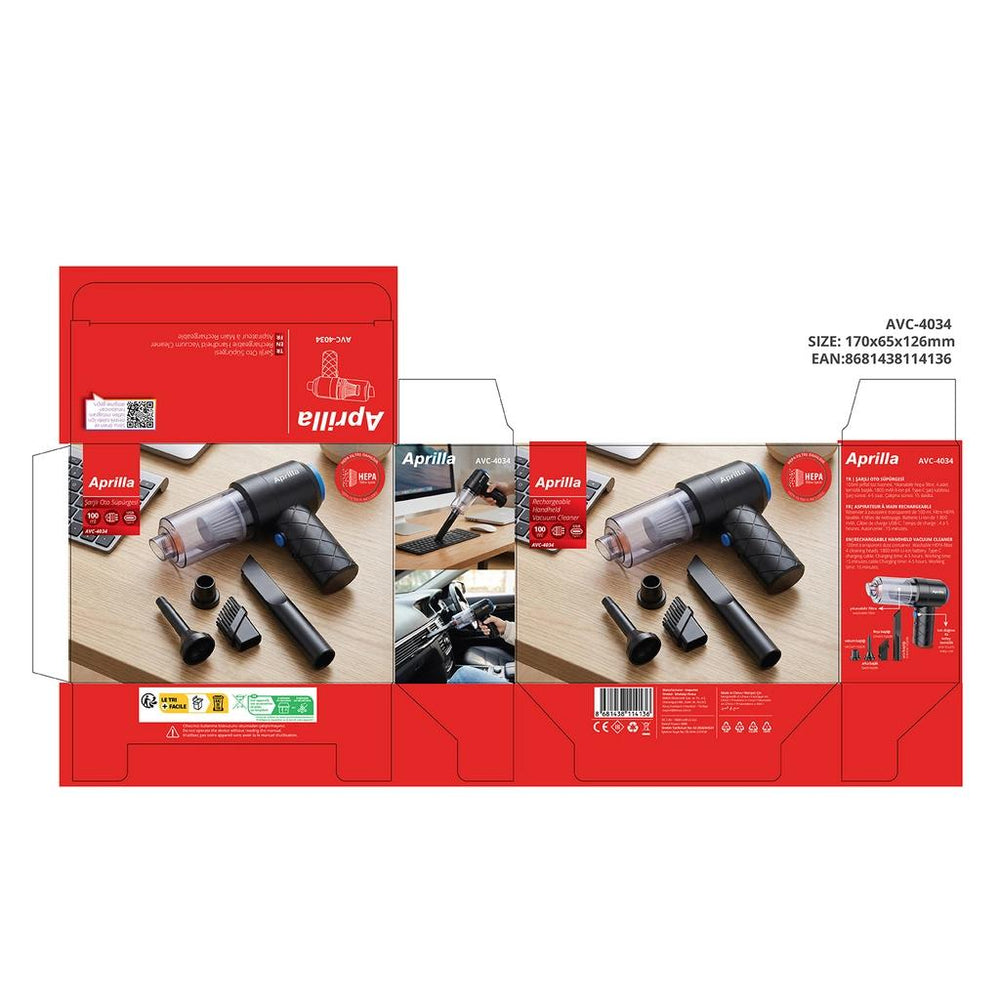 Aprilla AVC-4034 Rechargeable Handheld Vacuum Cleaner