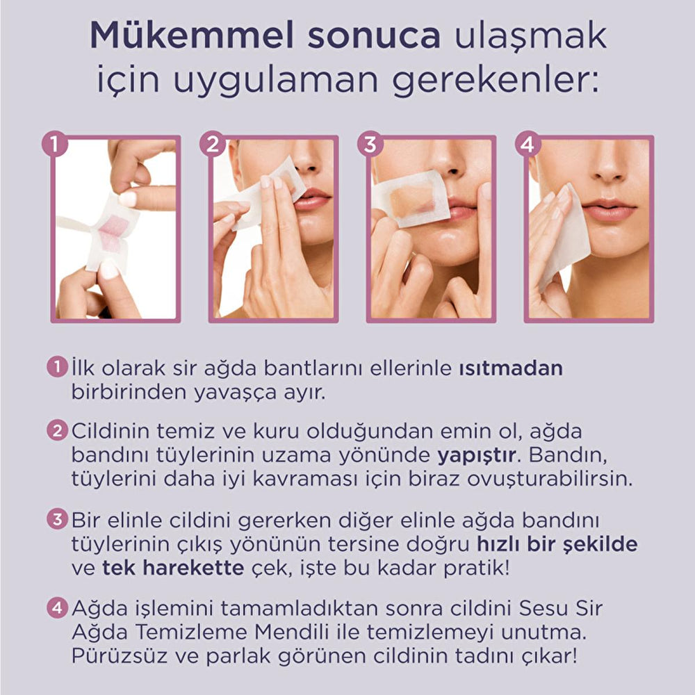 Sesu Sensitive Skin Wax Strips for Facial & Body Hair Removal - Gentle, Sugar-Free, Calendula Infused - Skin Care