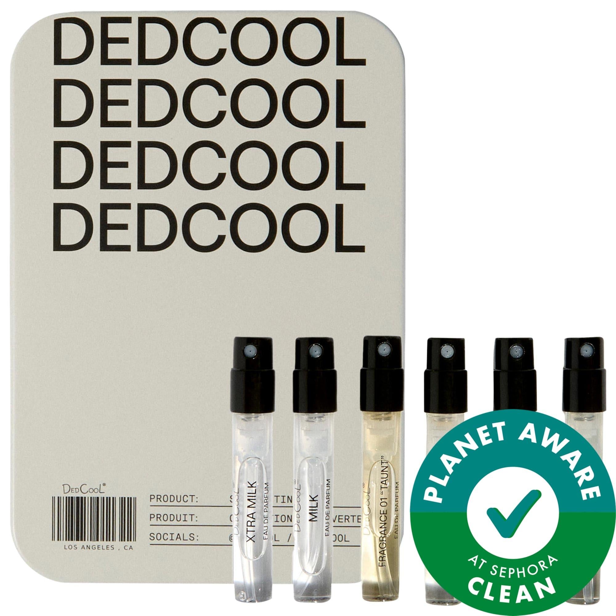 DedCool Fragrance Discovery Set: Experience 6 Vegan, Genderless Perfumes - Layerable Scents, Clean & Sustainable Fragrance DedCool Fragrance Discovery Set: Vegan Perfumes - Layer & Explore fragrance discovery set, vegan fragrance, genderless perfume, DedCool discovery set, clean fragrance set, sample perfumes, fragrance layering set, nontoxic perfume, sustainable fragrance, Mochi Milk fragrance, fragrance set, perfume set, vegan perfume, gender neutral, unisex fragrance, fragrance sampler, perfume sampler,