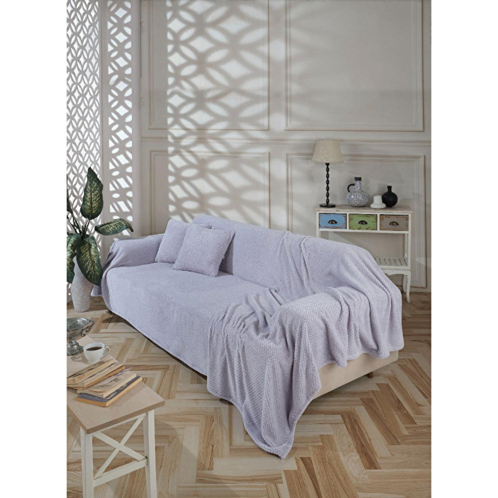 Wondel Grey Throw Blanket - Soft Polycotton Sofa Cover & Bed Blanket, 70.87 x 118.11 inches