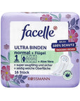 Facelle Ultra Normal Sanitary Pads with Aloe Vera, 16 Count