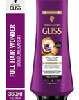 Gliss Full Hair Wonder: Anti Hair Loss Cream - Biotin & Collagen Hair Strengthening, Volumizing Conditioner Treatment (12.17 fl oz) Gliss Anti Hair Loss Cream: Volumizing & Strengthening Treatment Hair loss conditioner, Anti hair loss cream, Hair strengthening treatment, Volumizing hair conditioner, Biotin hair treatment, Collagen hair conditioner, Hair thickening conditioner, Hair Conditioner, Hair Fall, Hair Growth, Biotin, Collagen, Herbal Proteins, Vitamin Complex, Thinning Hair, Hair repair, Damaged Ha