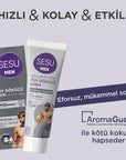 Sesu Men's Hair Removal Cream for Sensitive Skin - 3-6 Minute Quick Hair Removal, Dermatologically Tested, Vitamin E Enriched - 3.38 fl oz Sesu Men's Hair Removal Cream - Quick & Gentle men's hair removal cream, depilatory cream for men, sensitive skin hair removal, easy hair removal, Vitamin E hair removal cream, hair removal for men, men's grooming products, sensitive skin care, quick hair removal, dermatologically tested products