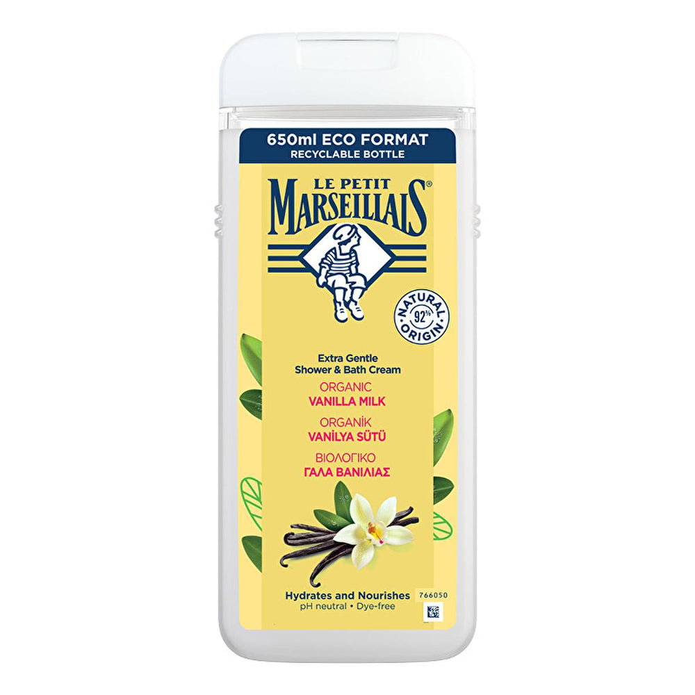 Le Petit Marseillais Vanilla Milk Shower Gel - Nourishing & Gentle Cleansing Body Wash, 21.99 fl oz - Shower Gel